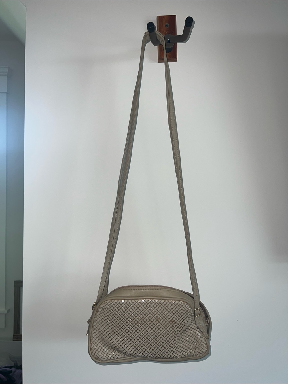 Vintage Whiting & Davis International Champagne Mesh Shoulder Bag